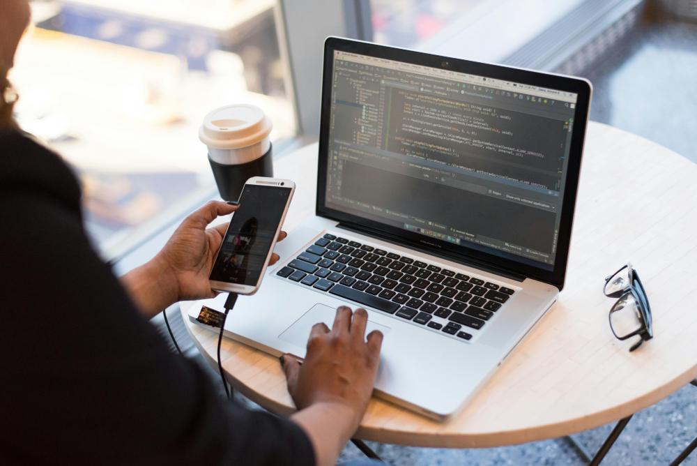 A modern office space representing digital innovation